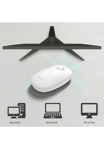 Philips SPK7378 Kablosuz 1600DPI 3 Tuşlu Optik Sessiz Mouse