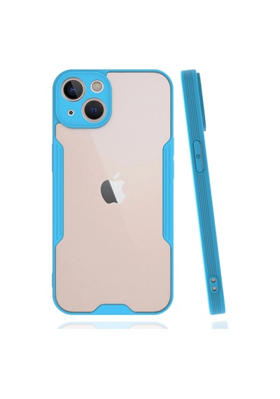 Uryport Apple Uyumlu iPhone 14 Kılıf Platin Silikon - Mavi