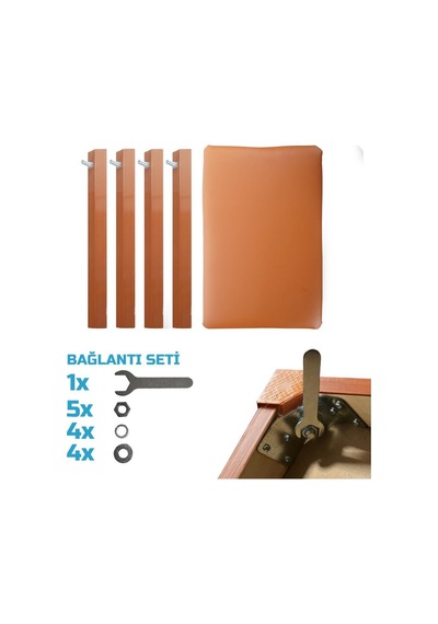 Midex Tbx-144or Üst Kalite Piyano Taburesi Gizli Bölmeli Turuncu Renk 32x54x48