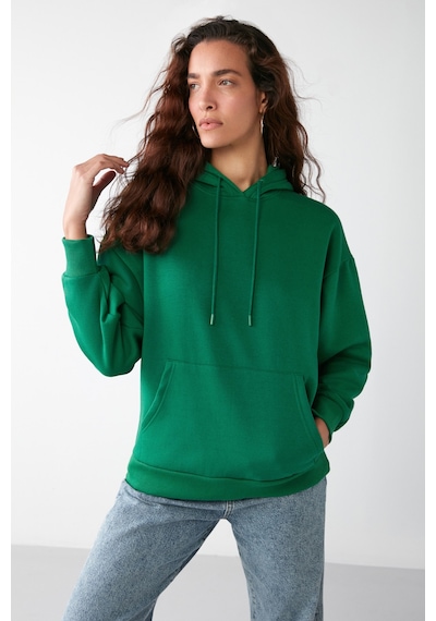 ETHIQUET IDA Basic Oversize Yeşil Sweatshirt