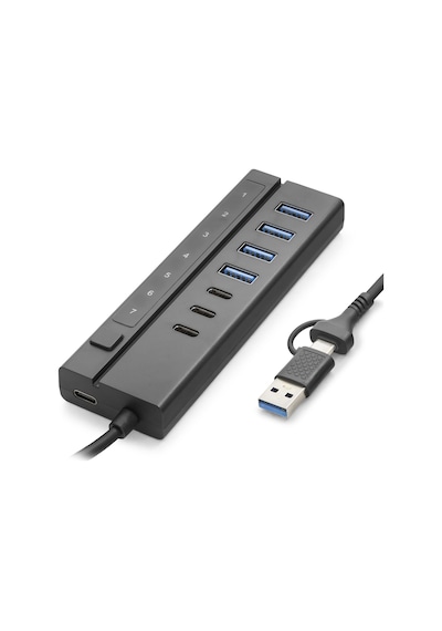 Usb Type-c 3.2 Gen1 Hub Anahtarlı 8 Port 5 Gbps Siyah Hdx7062