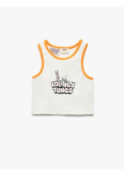 Koton Bugs Bunny Baskılı Ribanalı Lisanslı Bisiklet Yaka Atlet Ekru 5skg30120ak Ekru