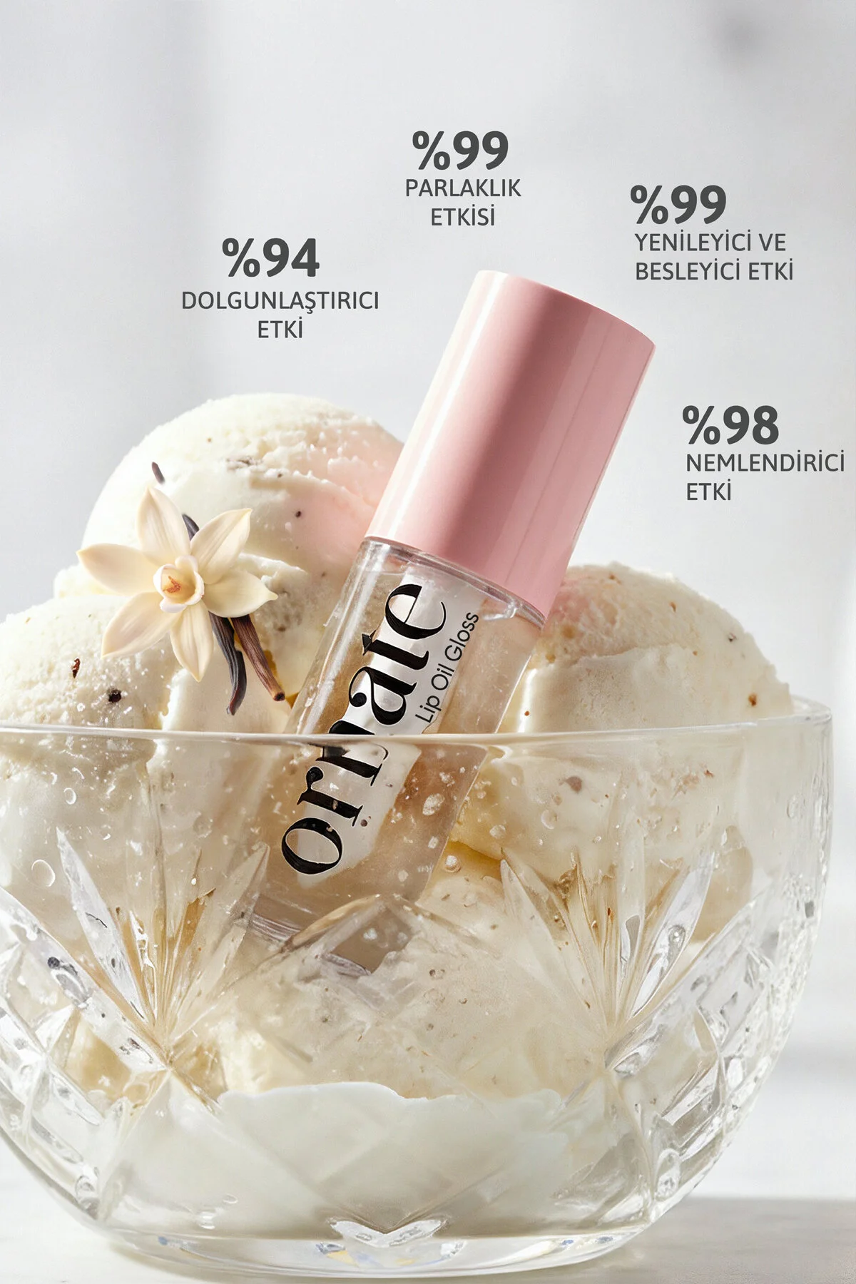 Original Lip Oil Gloss Dolgunlaştırıcı Efekt, Nemlendirici, Parlatıcı Dudak Yağı Balmı Vanilya 5 Ml Renksiz