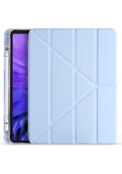 Apple Uyumlu iPad Pro 11'' 2024 M4 Kalem Şarj Bölmeli Standlı Silikon Tablet Kılıfı Uyku Modlu Kapaklı Kılıf