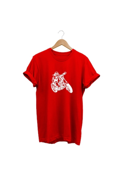Chopper Baskılı Tshirt Kırmızı