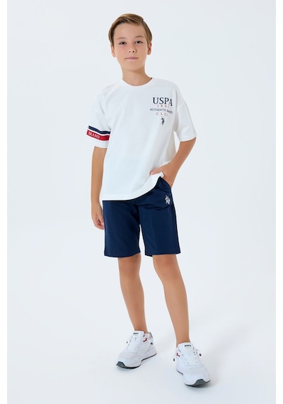 U.s. Polo Assn. Erkek Çocuk Beyaz Bermuda Takım Us2401-c-v1 Beyaz