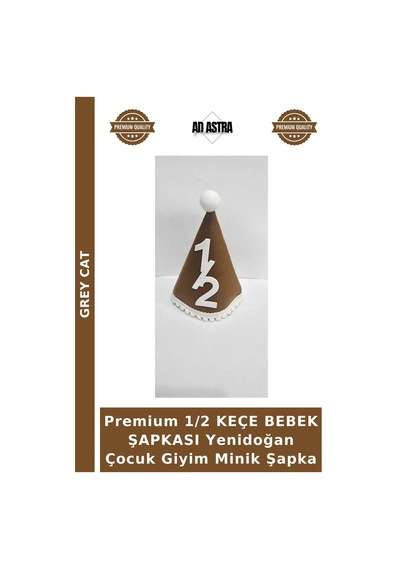 Grey Cat Premium 1/2 Keçe Bebek Şapkası Yenidoğan Çocuk Giyim Minik Şapka Çok Renkli