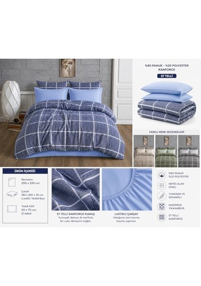 Lüks%80 Pamuklu Çift Kişilik Nevresim Takımı Seti Yorgan Kılıfı Mavi Lacivert Kare Beyaz Çizgi Desen 200x220 Cm + Lastikli Battal Boy Çarşaf 180x200x30 Cm +2 Yastık Kılıflı 50x70 Cm Diğer Lüks%80 Pamuklu Çift Kişilik Nevresim Takımı Seti Yorgan Kılıfı Mavi Lacivert Kare Beyaz Çizgi Desen 200x220 Cm + Lastikli Battal Boy Çarşaf 180x200x30 Cm +2 Yastık Kılıflı 50x70 Cm Diğer