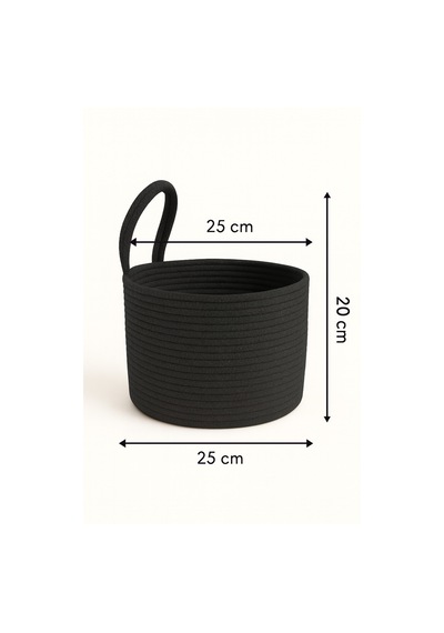 Mavaux Asep Askılı Halat El Dokuma Banyo Sepeti 25x20cm Duvara Asılabilir Çok Amaçlı Düzenleyici Ve Saklama Antrasit