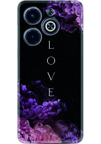 Infinix Uyumlu Hot 40i Kılıf Silikon Desen Özel Seri Love Flow 1664