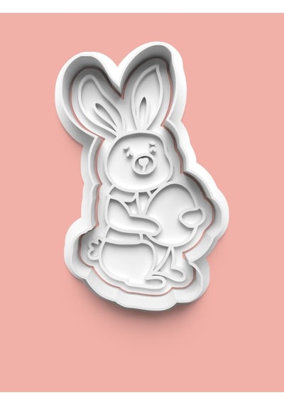 Tavşan Figürü Kurabiye Kalıbı Ve Şeker Hamuru Kalıbı 4'lü Set 0295-set