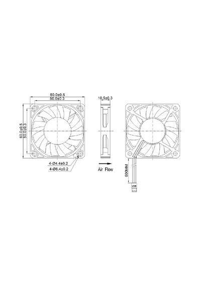 Usb Fan 60x60x10 2 Adet Laptop, Modem, Tv Soğutucu Dubal Ball Bearing Sessiz 3000 Rpm