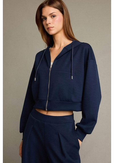 Defacto Kapüşonlu Modal Fermuarlı Sweatshirt G2915ax25aunv245 Lacivert