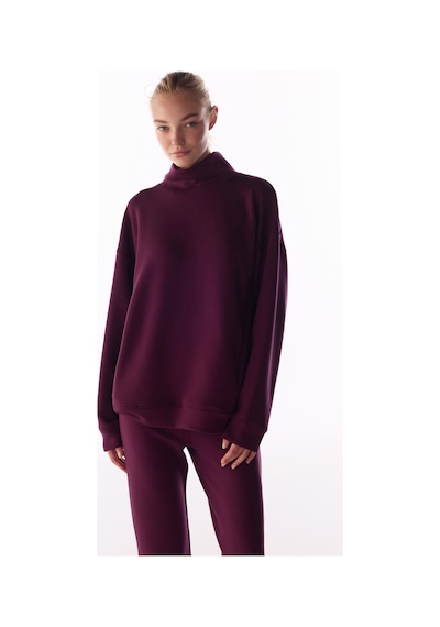 Penti Bordo İpeksi Dokunuş Silky Touch Rahat Yaka Sweatshirt