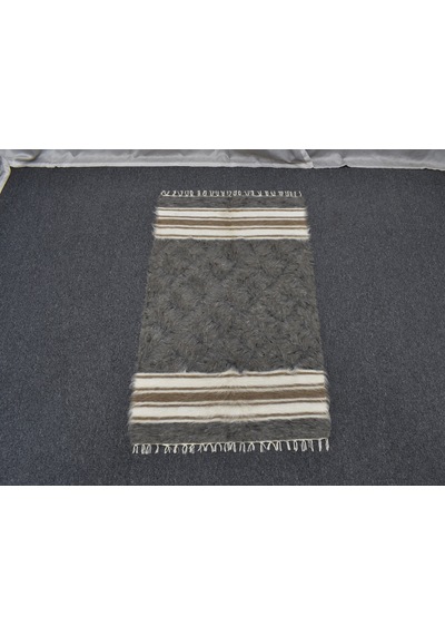 Zehra Abla Halı Yeni El Dokuma Ender Tiftik Yün Siirt Battaniyesi Kilim 7496 Çok Renkli