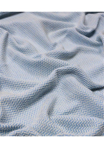 Cigit Hasır Desen Bebek Pamuk Battaniye Yıkanmıştır 93x100 Cm +/- 3 Cm Mavi Mavi