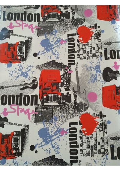Venilia Londra Ve Otobüsler Desenli Dekoratif Yapışkanlı Folyo