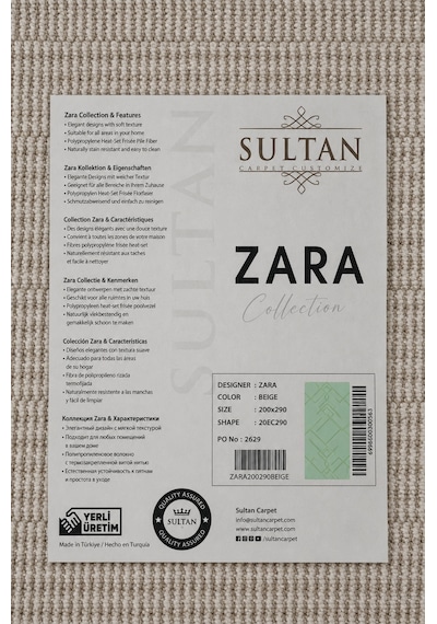 Zara Serisi Krem Vizon Geometrik Desenli Modern Halı Gf711 Çok Renkli