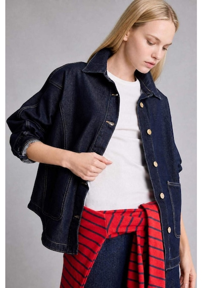 Defacto %100 Pamuk Oversıze İndigo Jean Ceket I2339ax26hsnm82 Mavi-nm82
