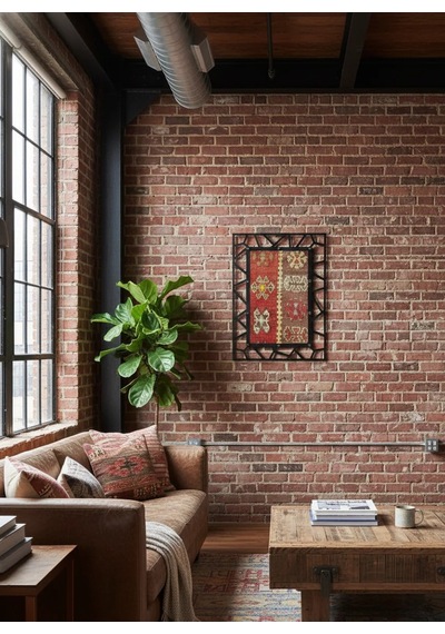 Modern Çerçeveli 60 Yıllık Antika Malatya Kilim Tablo