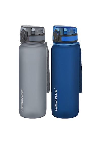 Uzspace 2'li Tritan Matara Seti 800 Ml 14 Farklı Renk Seçeneği Fiftyfifty-3053seta Gri-Lacivert