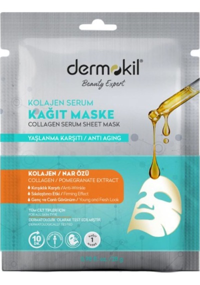 Dermokil Kolajen Ve Nar Özlü Serum Kağıt Maske