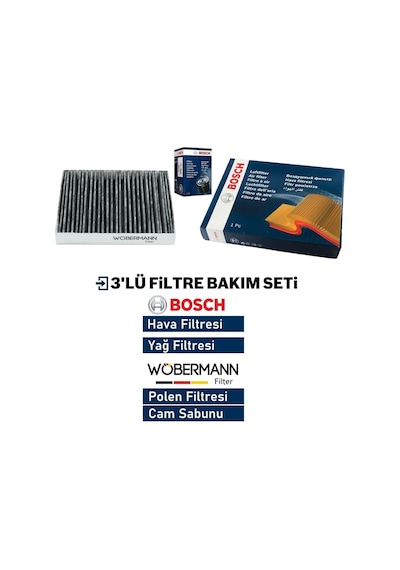 Wöbermann+bosch Mercedes B Serisi B160 W245 Filtre Bakım Seti 2009-2012 3kp