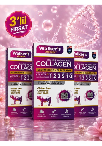 Premium 5 Tip Kolajen 3 Lü Paket Keratin Çinko Bromelain Biotin İçeren Güzellik Saç Cilt Destek Tableti