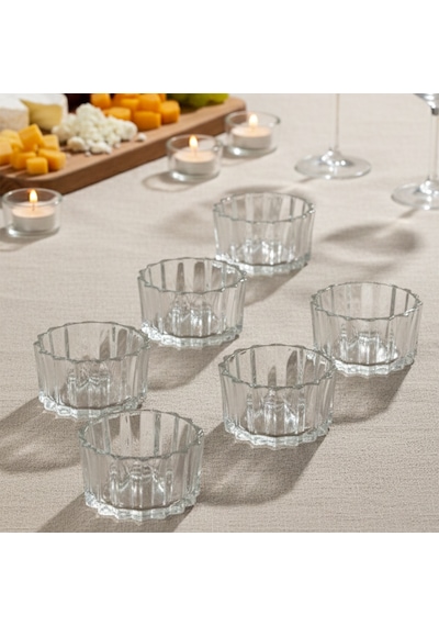 Porsima Ryg8068 Tulin 6lı Cam Kase Puding Tatlı Ve Dondurma Kasesi Kahvaltılık Kase Seti Çerez Kasesi 5x9cm Şeffaf