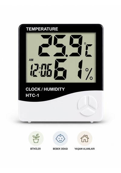Wetto Dijital Termometre & Nem Ölçer Lcd Ekranlı
