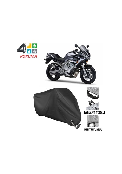 Yamaha Fz6 Fazer Motosiklet Brandası ( Kilit Uyumlu - Siyah
