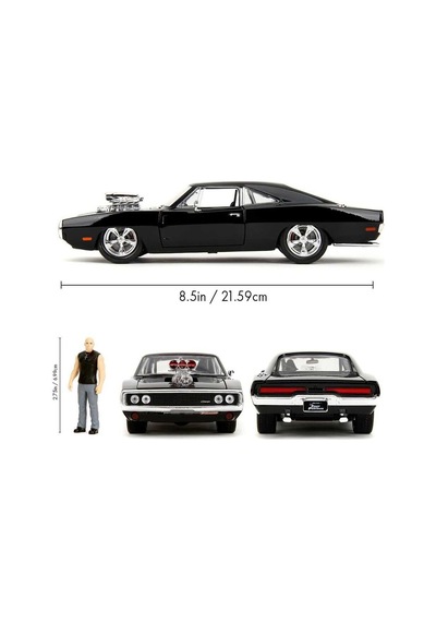 Jada 1/24 Fast & Furious 1970 Dodge Charger Dom Figürü İle Birlikte
