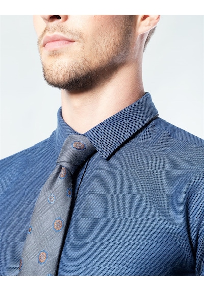 Tudors Modern Slim Fit Dar Kesim Armürlü Erkek Gömlek MD17004-203 Lacivert Tudors Modern Slim Fit Dar Kesim Armürlü Erkek Gömlek MD17004-203 Lacivert