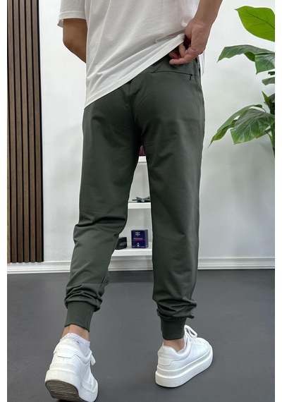 Erkek Regular Fit Dar Paça Lastik Paça Eşofman Altı Yeşil Edw406 Yeşil