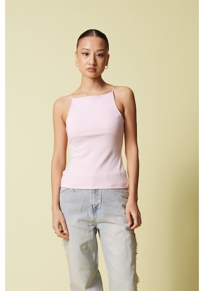 Halter Yaka Top Pembe