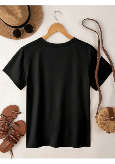 Uyguntarz Unisex Siluet Baskılı Tasarım Tshirt Siyah