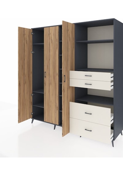 Kronos Dolap 12 Raflı 4 Çekmeceli Tek Askılı 220x59x243 Antrasit-çam/aytaşı Atlas Çam/aytası Kronos Dolap 12 Raflı 4 Çekmeceli Tek Askılı 220x59x243 Antrasit-çam/aytaşı Atlas Çam/aytası