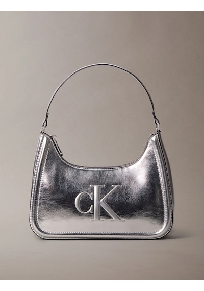 Calvin Klein Bold Ck Metalik Omuz Kadın Metalik Gri Çapraz Çanta Lv04f3332g-3jh Metalik Gri