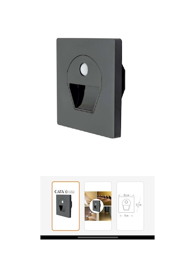 Ct 5170 1w Füme Kasa Sensörlü Koridor Aydınlatması 3200k Gün Işığı .