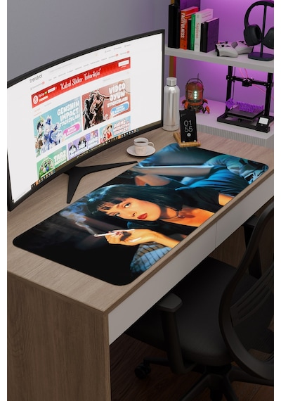Pulp Fiction Ucuz Roman Tarantino V1 90x40 Xxl Gaming Kauçuk Kaymaz Taban Mouse Pad Fare Altlığı