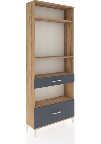 Arges Dolap 4 Raflı 2 Çekmeceli 88x30x221 Çam-antrasit Çam