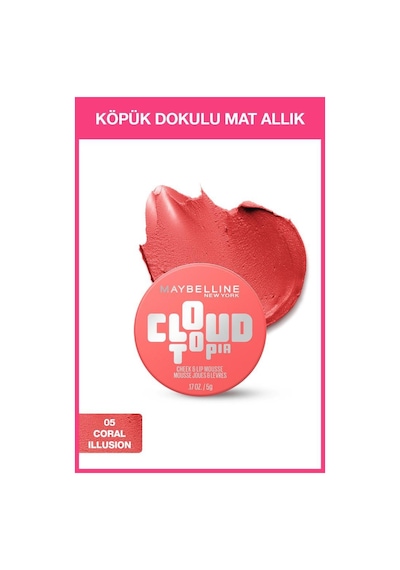 Cloudtopia Köpük Dokulu Mat Allık & Ruj 05 Coral Illusion 3600531717216-11047 05