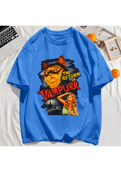 Startmore Y2k Vintage Tişört Tee Büyük Bir Kedi Ve Dişleri Baskıla Yeşil