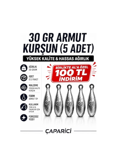 30 Gr Armut Dip Kurşunu 5 Adet Nazar Için Kurşun Kolay Eriyen Kurşun