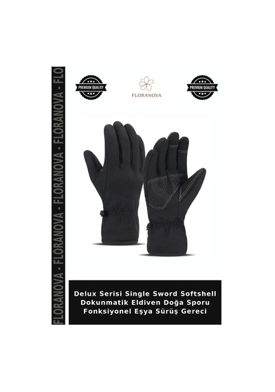 Floranova Delux Serisi Single Sword Softshell Dokunmatik Eldiven Doğa Sporu Fonksiyonel Eşya Sürüş Gereci Çok Renkli