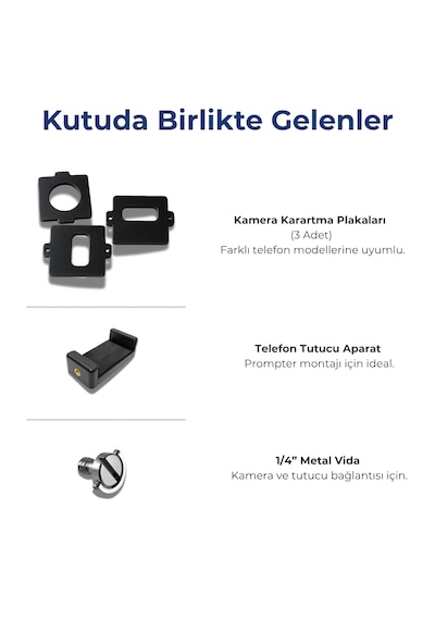 Pratic Prompter Pratic Teleprompter Kumanda + Çanta+telefon Tutucu Yerli Ve Milli Ürün & Yazılım 33,5cmx8cmx21,5cm