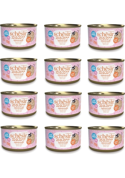 Schesir Baby Cat Tavuk Ve Somonlu Yavru Kedi Konservesi 70 Gr. X 12 Adet