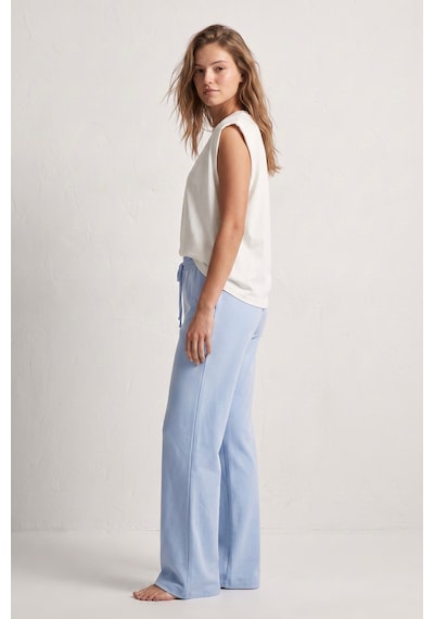 Elemge %100 Pamuk Süprem Compact Penye Tok Kumaş Kadın Pijama Altı Bol Kalıp Mavi Geniş Paça Ipli Terletmez Alt Cepsiz Nefes Alan Elemge %100 Pamuk Süprem Compact Penye Tok Kumaş Kadın Pijama Altı Bol Kalıp Mavi Geniş Paça Ipli Terletmez Alt Cepsiz Nefes Alan