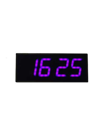 Dijital Led Duvar Ve Masa Saati Ve Derece - Pembe Kasa Ölçüsü: 15x37 Cm