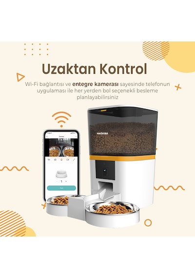 Haustier Qq005-dual Beyaz Kameralı Akıllı Kedi Köpek Otomatik Mama Kabı, App Uzaktan Kontrol, Sesle Çağırma, 480p Kamera, 6lt Hazne, Çift Metal Kase Haustier Qq005-dual Beyaz Kameralı Akıllı Kedi Köpek Otomatik Mama Kabı, App Uzaktan Kontrol, Sesle Çağırma, 480p Kamera, 6lt Hazne, Çift Metal Kase